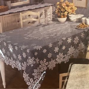 Quaker Holiday Collection Holiday Lace Tablecloth 60"x84" Oblong